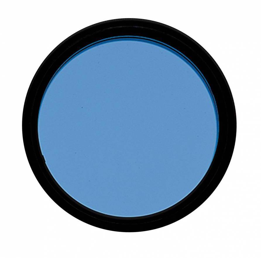 Okrągły krąg w intensywnym kolorze niebieskim, otoczony cienką czarną obwódką.
