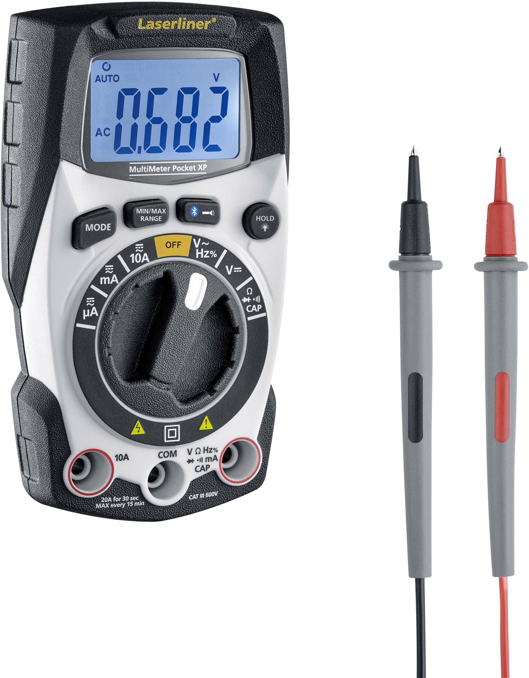 Цифровий мультиметр Laserliner Pocket XP CAT III 600 V, CAT IV 600 V. Відображається в цифрах: 4000.