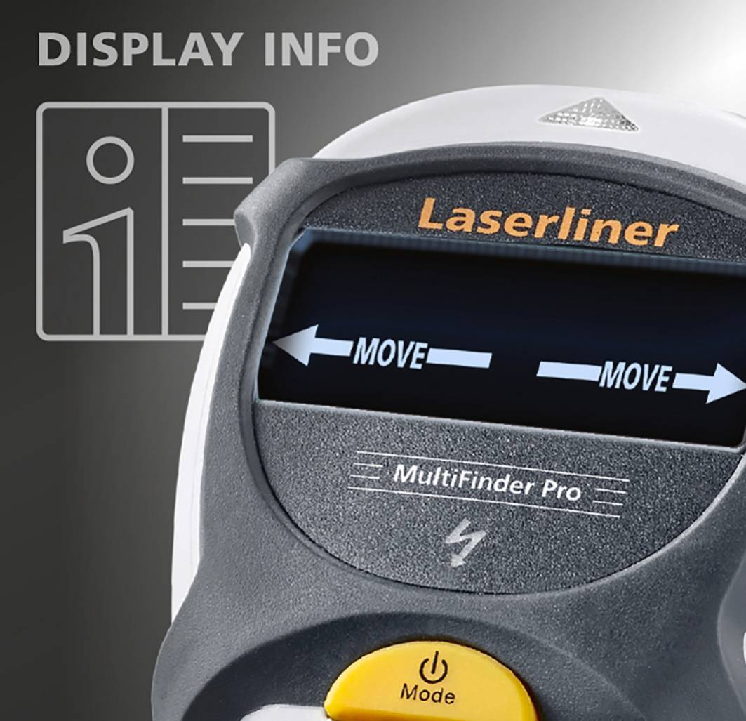 Laserliner Detektor Ortungsgerät MultiFinder Pro Metall bis 10cm/and.Mat.4-5cm 080.966A Maksymalna głębokość wykrywania -16