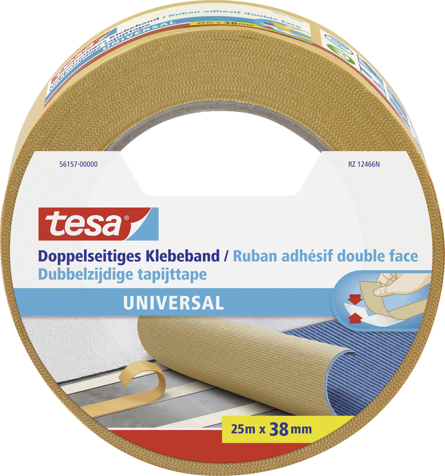 Двусторонняя клейкая лента tesa 56157-00000-11 УНИВЕРСАЛЬНАЯ (Д x Ш) 25 м x 38 мм 25 м 1 шт.