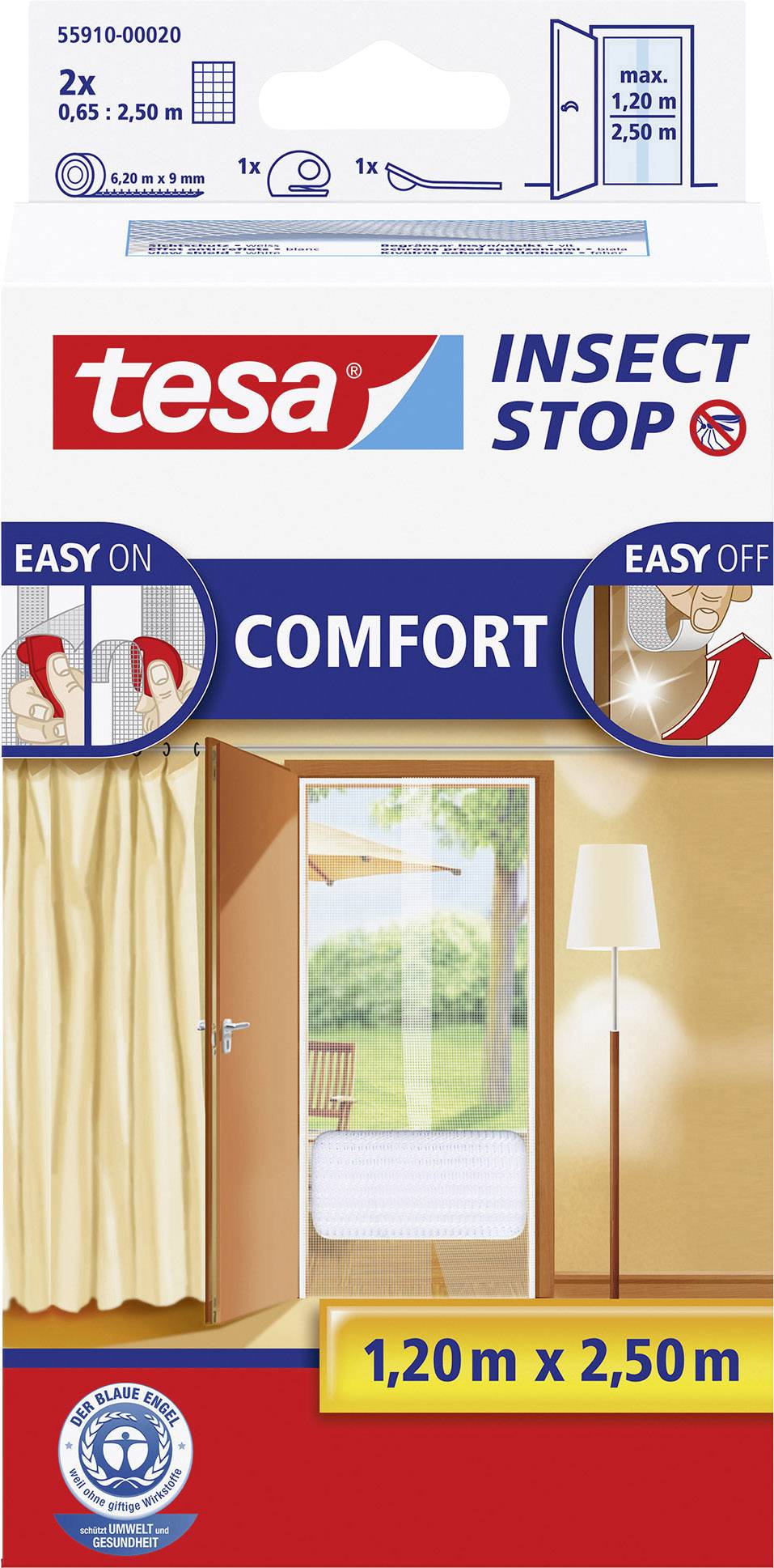 tesa COMFORT 55910-00020-00 Москітна сітка для дверей (Ш x В) 1200 мм x 2500 мм біла 1 шт.