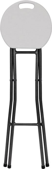Барний стілець Perel з поліетилену, сталь білого кольору