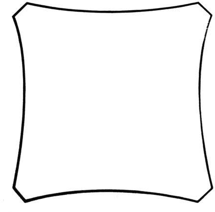 Prosty, prostokątny szyld o lekko wklęsłych bokach i zaokrąglonych narożnikach; klasyczny styl ramowy.