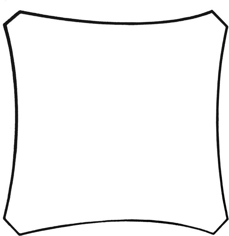 Pusta, kwadratowa forma o lekko wygiętych na zewnątrz krawędziach.