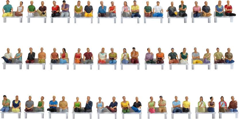 Набір NOCH H0 Mega Savings для пасажирів, що сидять. Пофарбовані, з сидячими місцями.