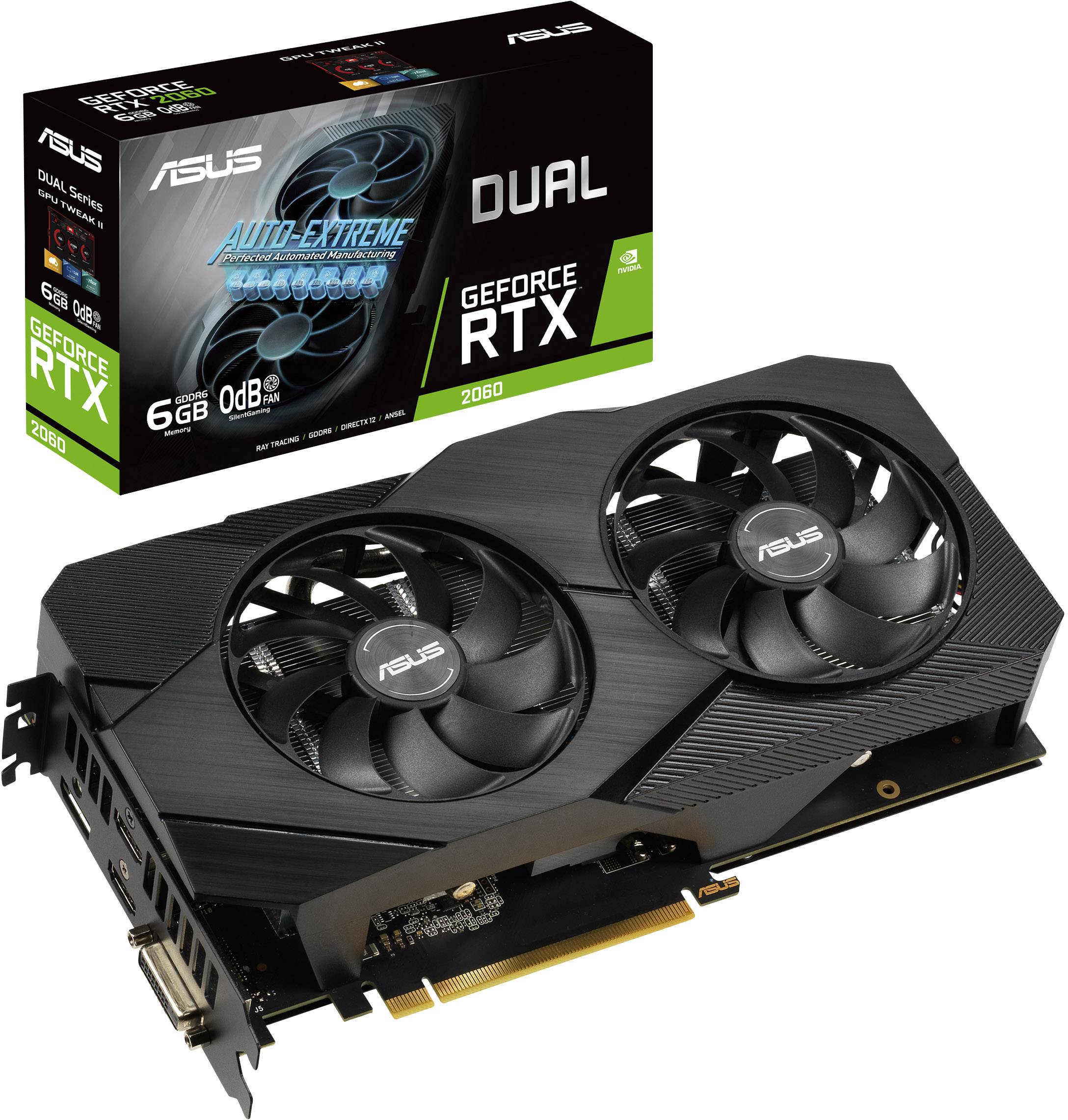 Asus Karta Graficzna Nvidia Geforce Rtx2060 Dual Overclocked 6 Gb Gddr6 Ram Pcie X16 Hdmi Dvi 0926