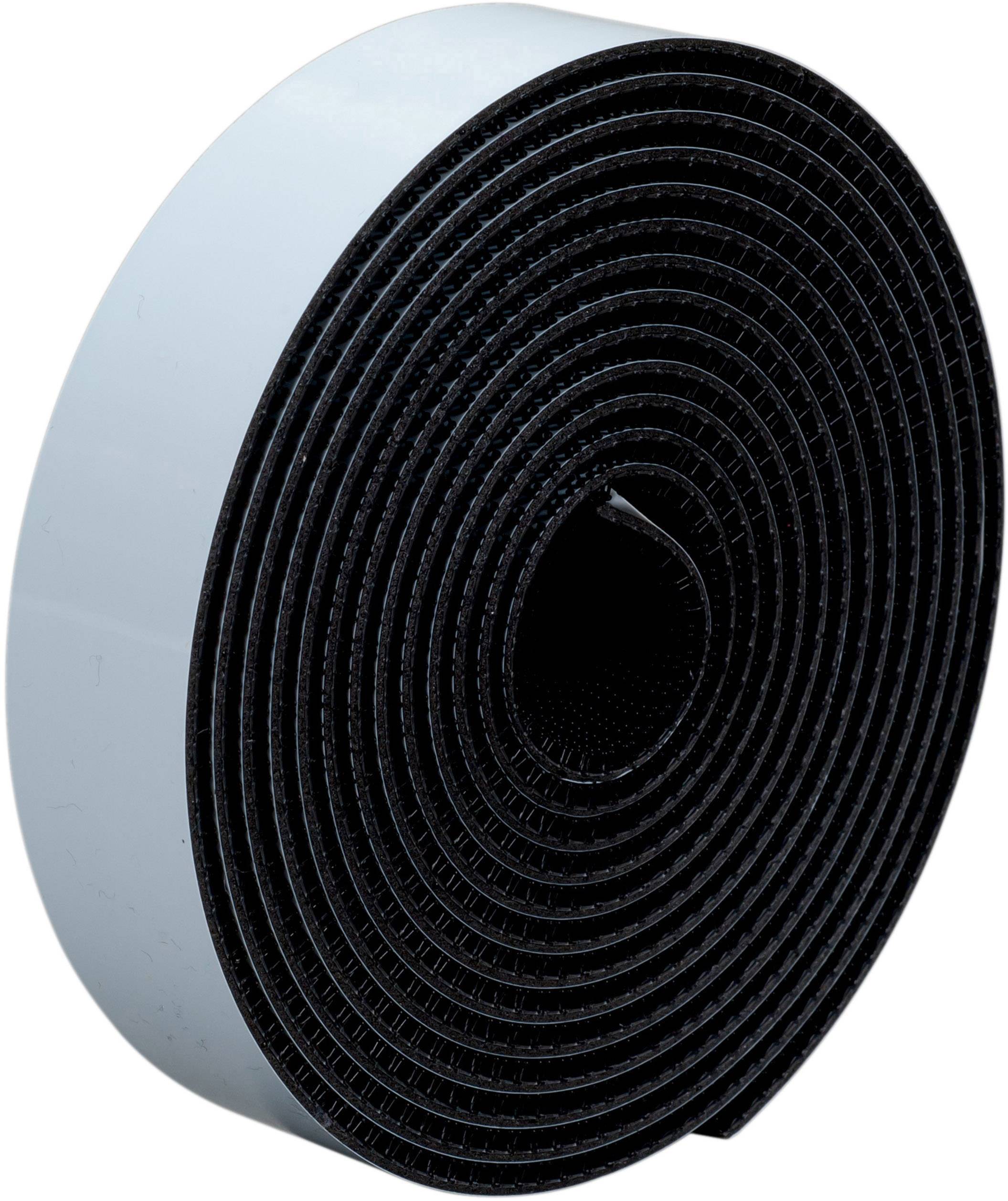 'Rolka z czarną taśmą rzepową, odpowiednia do cięcia i mocowania przedmiotów.'