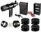 Zestaw akcesoriów do teleskopu: szukacz, soczewki, uchwyt na baterie, torba transportowa i kabel połączeniowy. Idealny dla hobbystycznych astronomów.