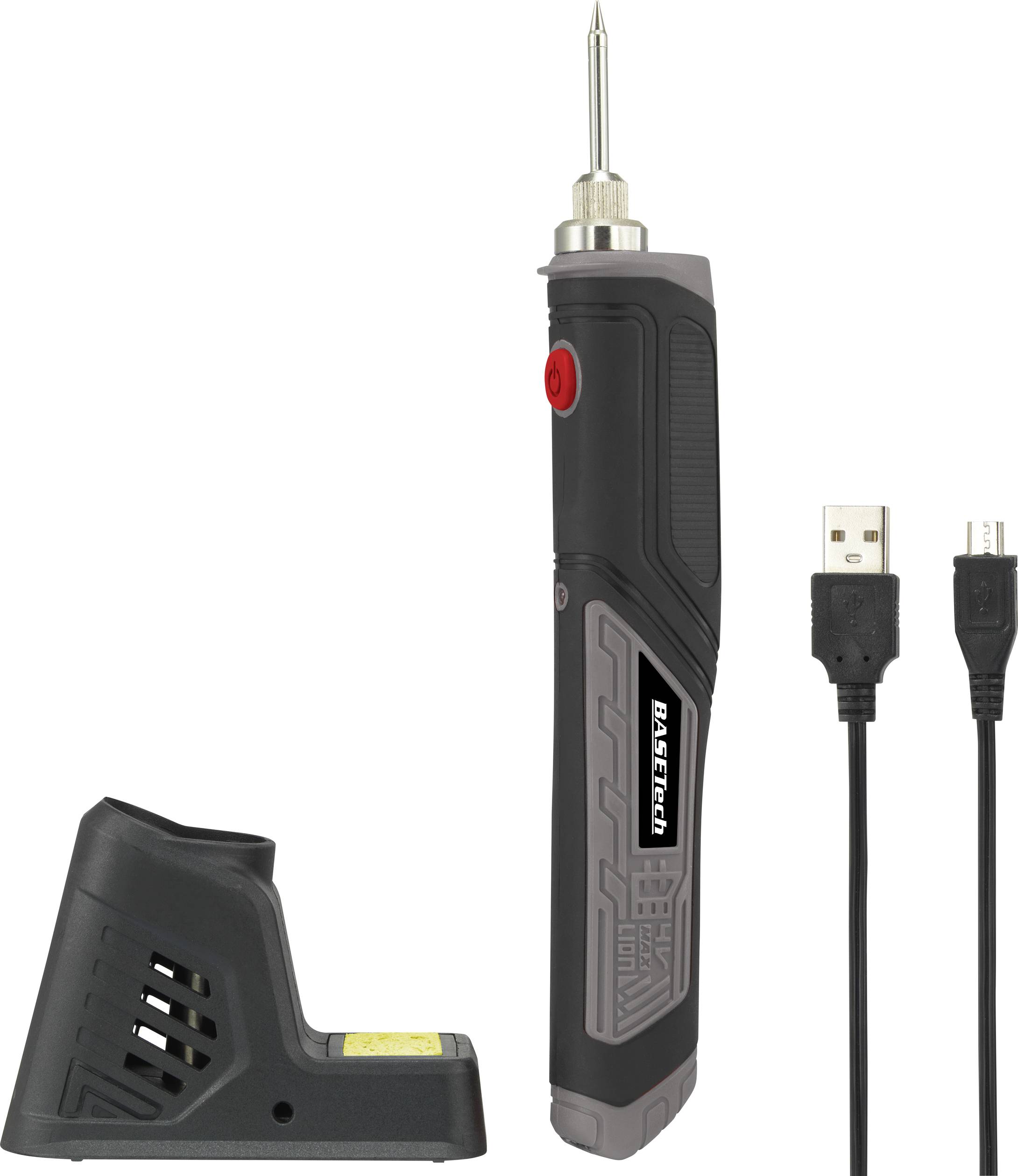 Zestaw lutownicy z kablem USB i podstawką. Idealny do precyzyjnych prac lutowniczych w elektronice. Przenośny i z możliwością ładowania.