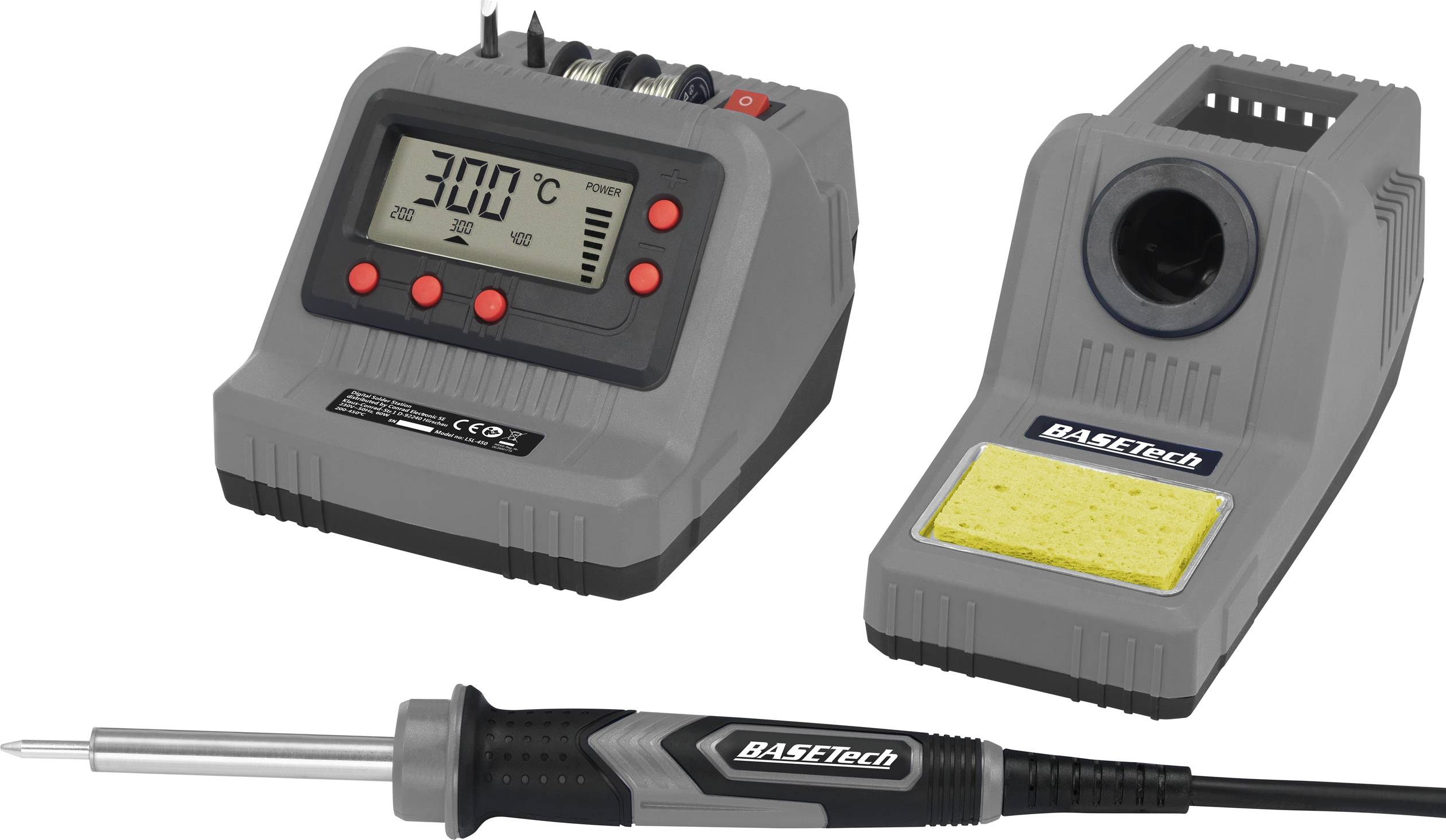  Basetech sada pájecí stanice 60 W 200 - 450 °C + pájka, + pájecí hrot, + pájecí pistole