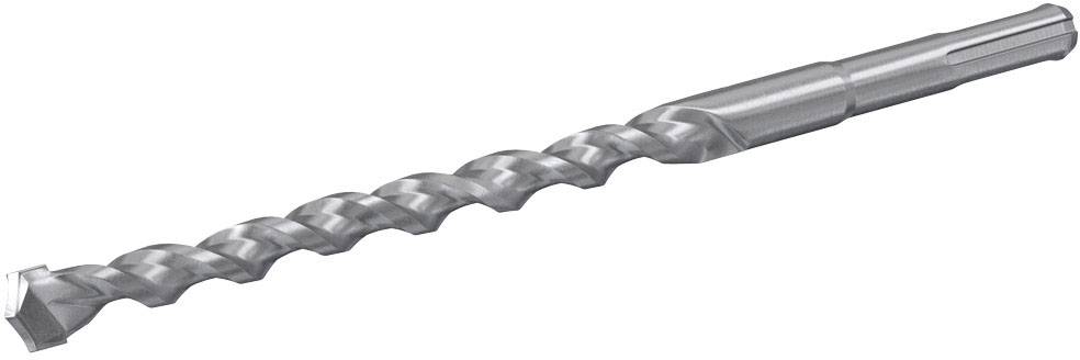 Srebrny wiertarz z spiralnie ukształtowaną częścią tnącą i wytrzymałym uchwytem, odpowiedni do pracy w twardych materiałach.