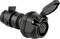 Czarny złącz z zdejmowaną pokrywką, pokazujący okrągłe styki. Odpowiedni do połączeń elektrycznych.
