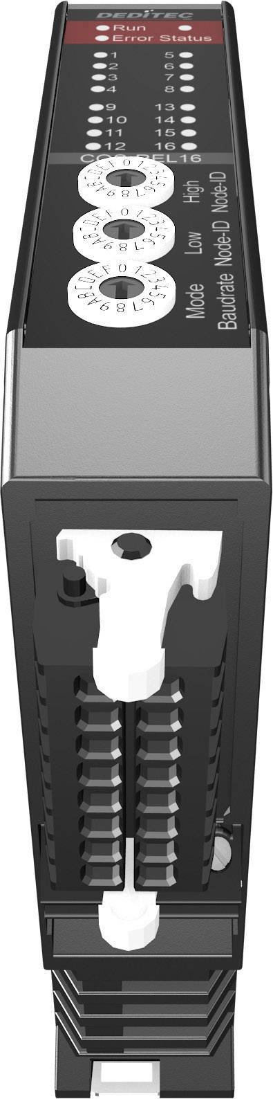 Czarny elektryczny czujnik z białą tarczą i wskaźnikiem skali. Wyświetla wartości w "mA", "Hz", "Log", "dig". Widoczne są oznaczenia i diody LED.