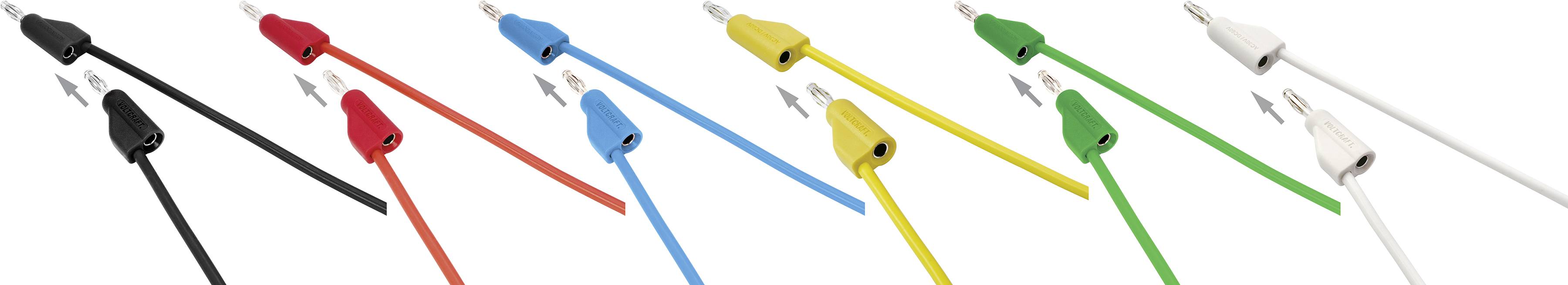 VOLTCRAFT MSB-300 Набір вимірювальних щупів, штекер, пластина 4 мм, штекер, пластина 4 мм, 25.00 см, 12 шт.