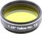 Żółty filtr optyczny z napisem '1.25" Yellow No. 12', używany do obiektywów teleskopowych lub kamerowych w celu poprawy percepcji kontrastu.