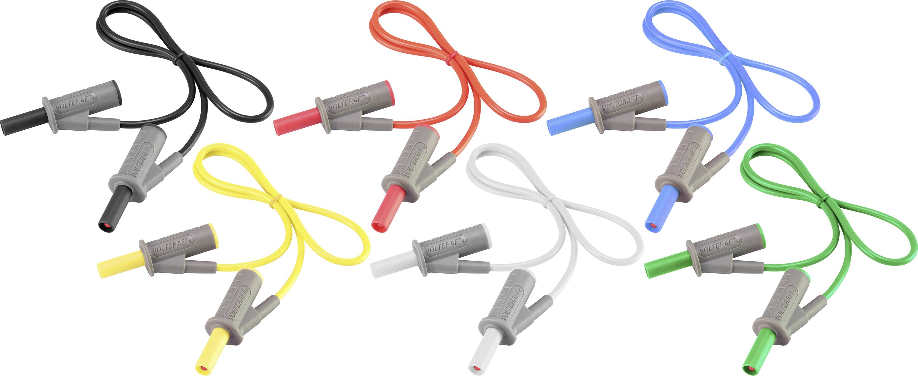 VOLTCRAFT MSB-501 Набір вимірювальних щупів штекер, пластина 4 мм штекер, пластина 4 мм 25.00 см 12 шт.