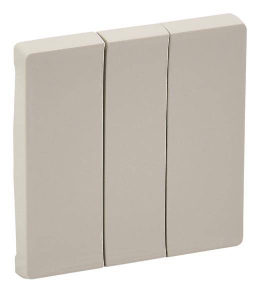 'Beżowy potrójny przełącznik ścienny o nowoczesnym designie'