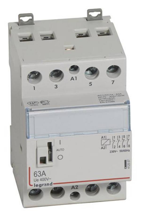 Stycznik instalacyjny Legrand Legrand 412557 412557, 4 styki, 230 V, 63 A, 1 szt.