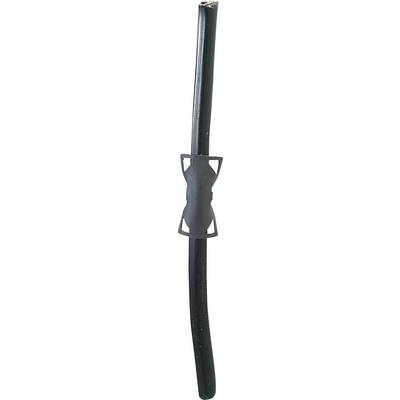 Czarny kabel z tworzywa sztucznego, używany do wiązania lub mocowania przewodów w instalacjach technicznych.