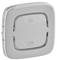 Szary, kwadratowy przełącznik kołyskowy z napisami "On" u góry i "Off" u dołu.
