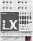 Rysunek przedstawia urządzenie 'LUXORliving D4' firmy Theben z wieloma złączami, przełącznikami i oznaczeniem KNX.