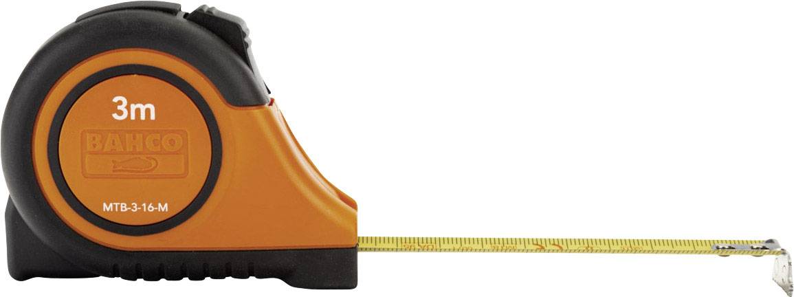 Pomarańczowo-czarna miarka z napisem '3m'. Taśma jest częściowo rozłożona i wskazuje długość w metrach.