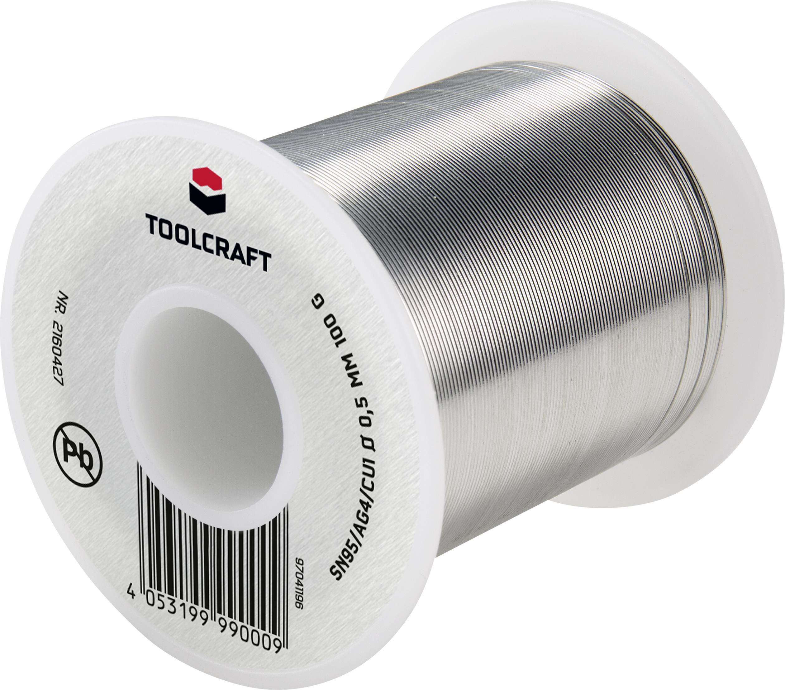 Cyna lutownicza bezołowiowa TOOLCRAFT szpula Sn95Ag4Cu1 ROM1 100 g 0.5 mm