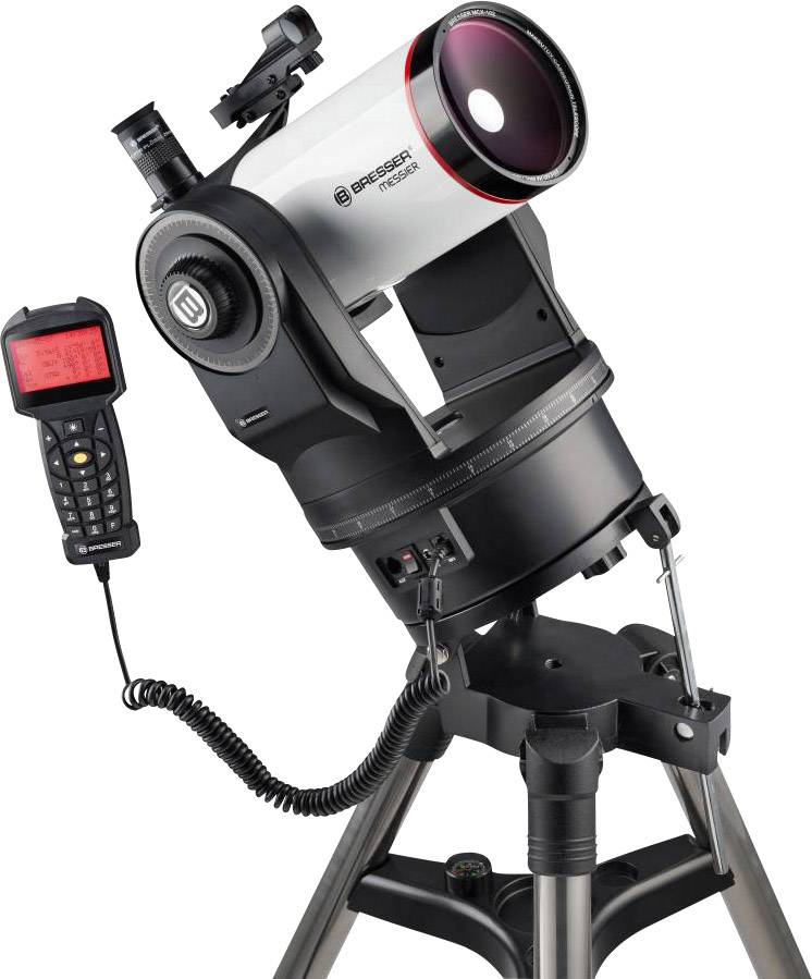 Teleskop ze statywem, wyposażone w pilota zdalnego sterowania. Idealne do obserwacji astronomicznych.