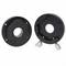 Dwa czarne, okrągłe adaptery z centralnym otworem, prawdopodobnie przeznaczone do zastosowań optycznych lub mechanicznych, na białym tle.