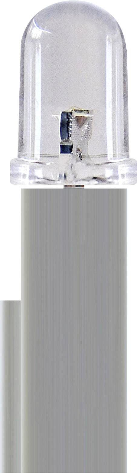 Zbliżenie przezroczystej lampy LED zamocowanej na szarym cokole. Widoczne są delikatne wewnętrzne przewody i komponenty.