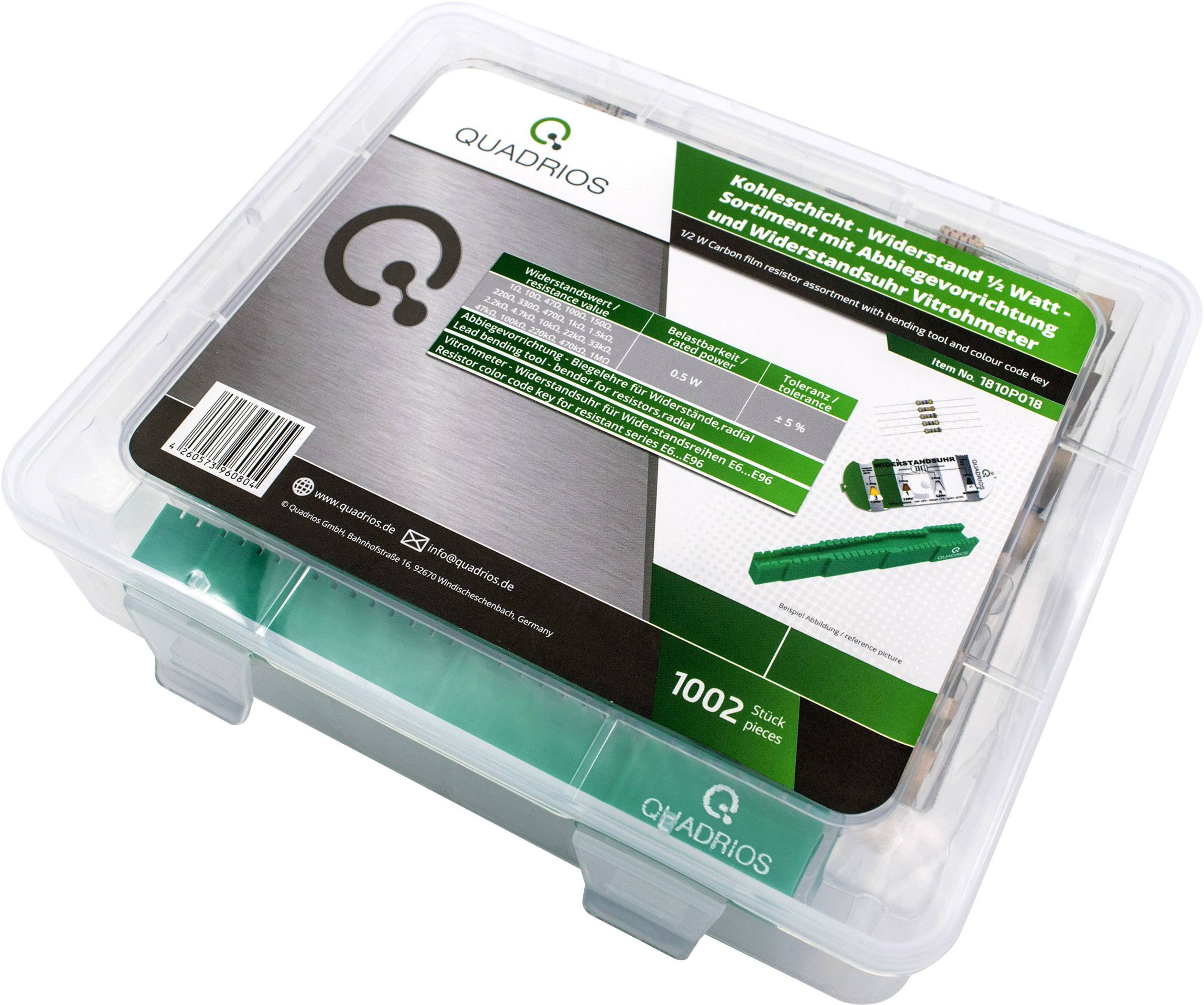 Комплект вуглецевих плівкових резисторів Quadrios 1810P018, осьовий, THD 0207, 0,5 Вт, 5% 1000 штук