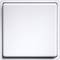 Biały włącznik światła o prostym designie. Kwadratowy kształt z wąską czarną ramką.