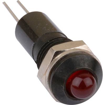 Czerwony przycisk przełączający z dwoma metalowymi przyłączami. Odpowiedni do elektronicznych sterowań i obwodów.