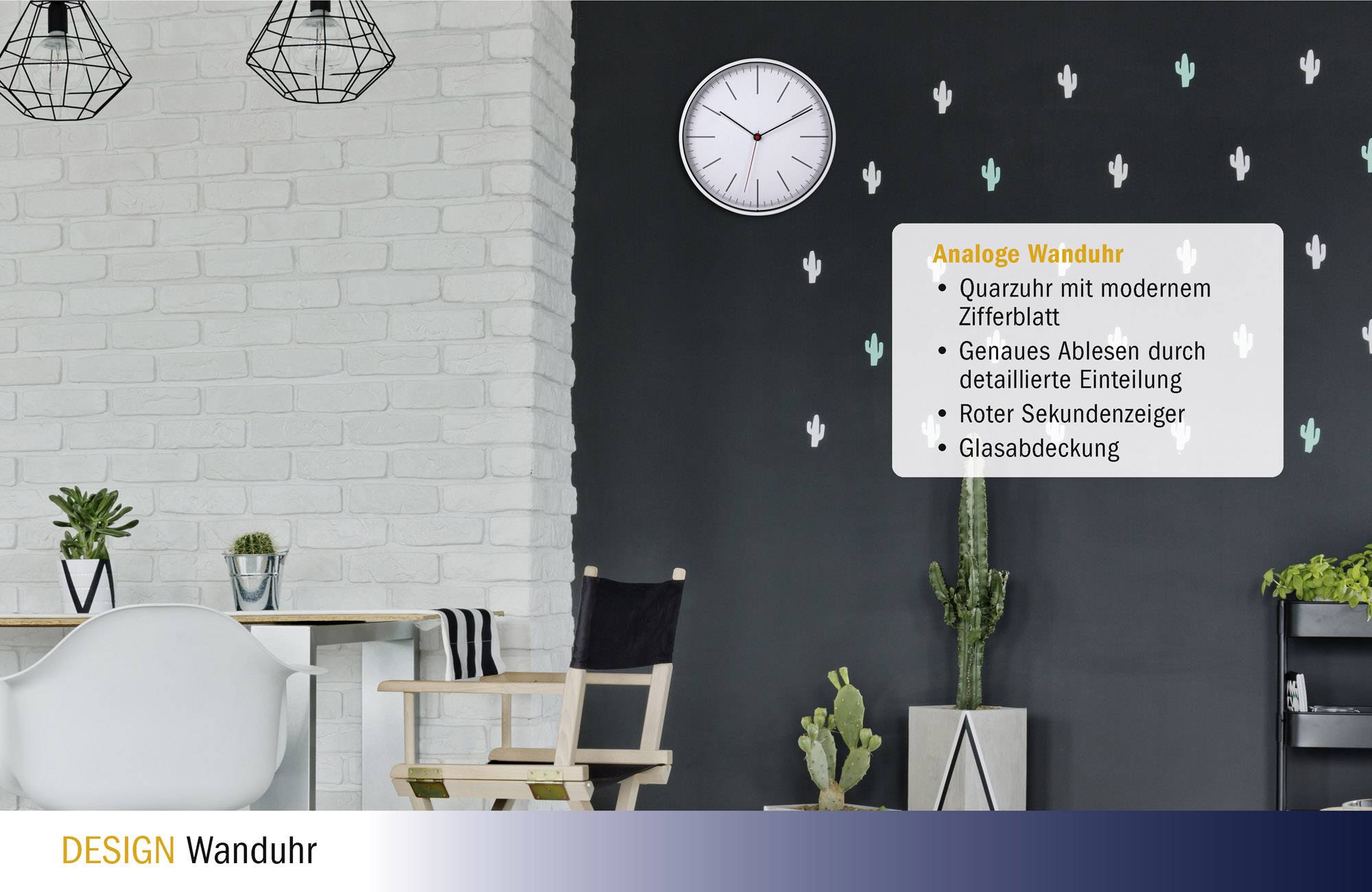 Настінний кварцовий годинник TFA Dostmann 60.3049.02, 280 мм x 280 мм x 37 мм, білий