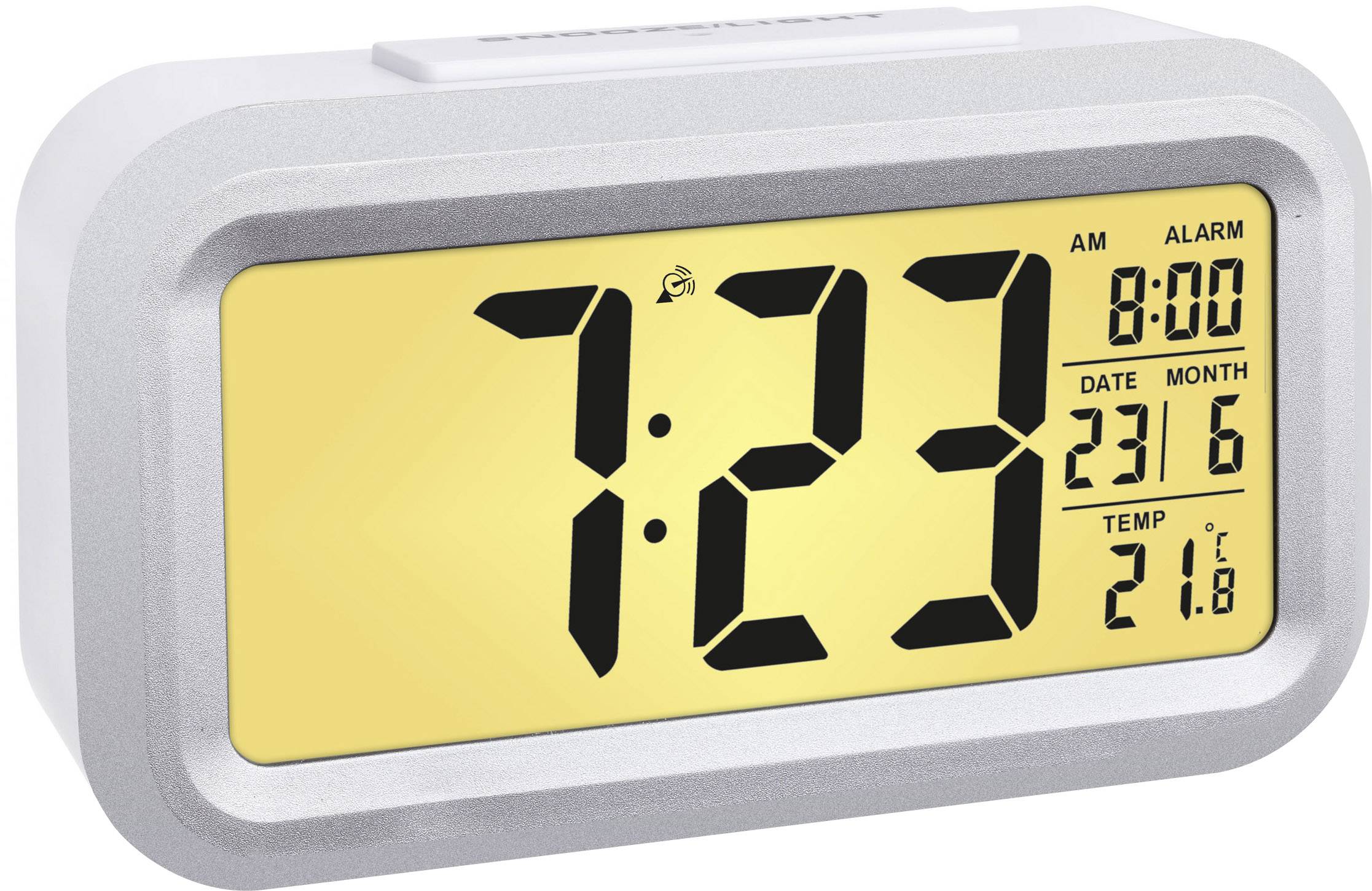 Будильник TFA Dostmann Lumio Plus 60.2553.02, сріблястий, білий