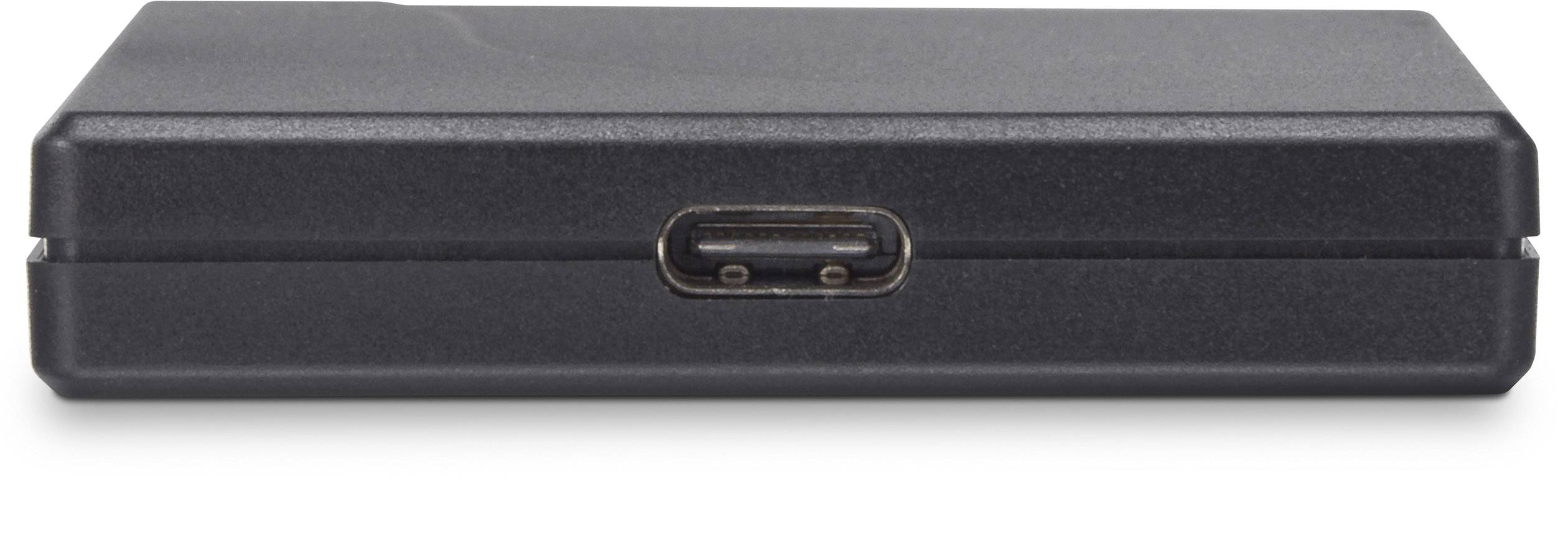 Zamknięte czarne etui z gniazdem USB-C z przodu.