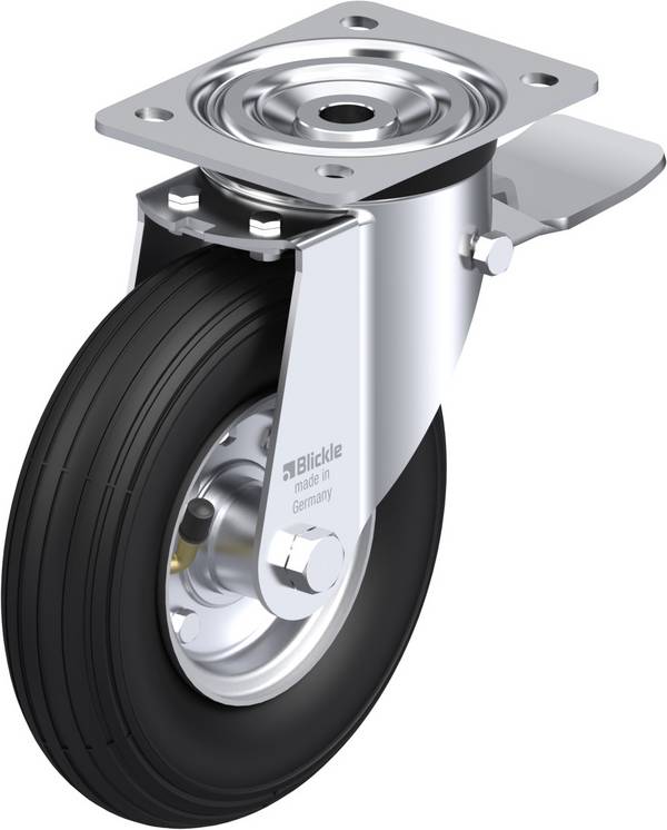 Blickle 23143 L-P 200R-ST Kółko skrętne z hamulcem Średnica koła: 200 mm Maksymalne obciążenie: 75 kg 1 szt.