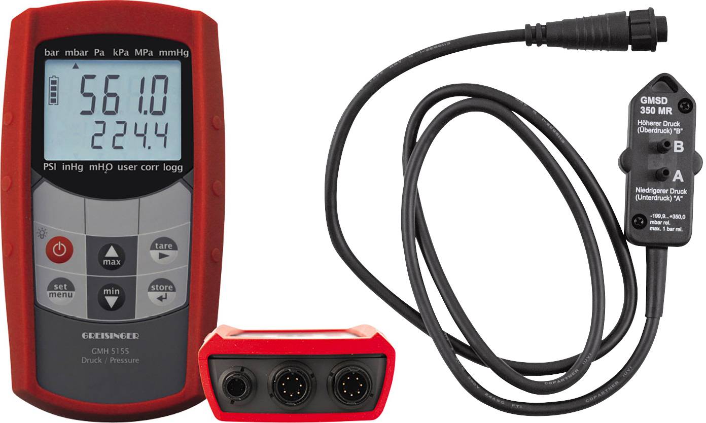 Greisinger GMH5155+GMSD-350MR-K51 Калібрування манометра (ISO) тиск повітря 0 - 1000 бар