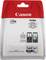Opakowanie zawiera dwie naboje drukujące Canon, numery modeli 560 i 561, przeznaczone do drukarek Canon PIXMA, z tuszem czarnym i kolorowym.