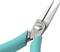 Szczypce z turkusowymi uchwytami i wąskimi końcówkami, idealne do precyzyjnych prac.