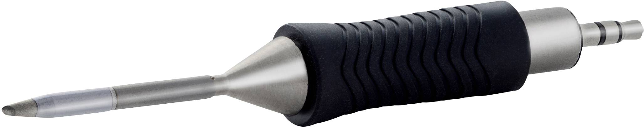 Narzędzie chirurgiczne z ergonomicznym uchwytem i ostro zakończoną metalową końcówką, stosowane podczas precyzyjnych zabiegów.