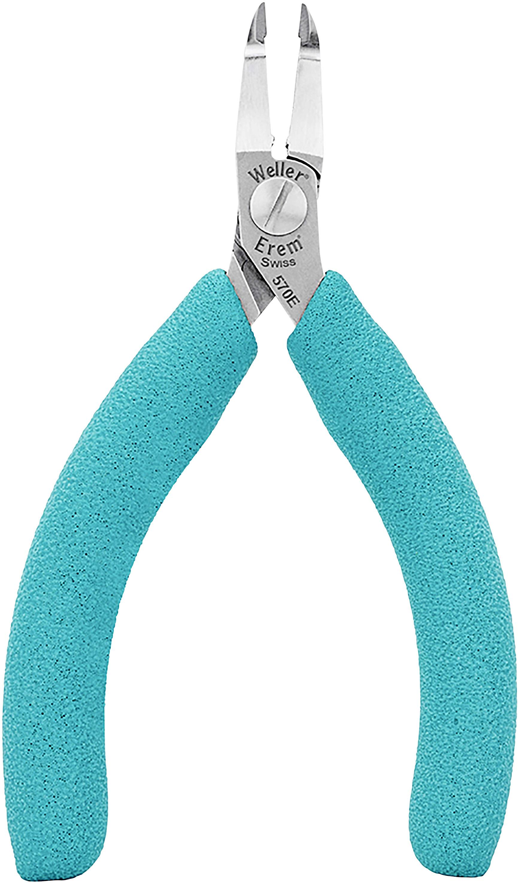 Precyzyjna szczypce z niebieskimi uchwytami i wąskim ostrzem, odpowiednie do delikatnych prac i montażu elektronicznego.