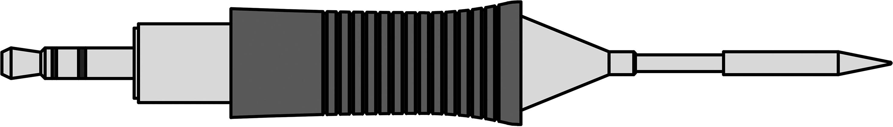 Ilustracja wyciągacza do zamków, składającego się z uchwytu z prążkowaną sekcją i ostrokończykiem do pracy narzędziowej.