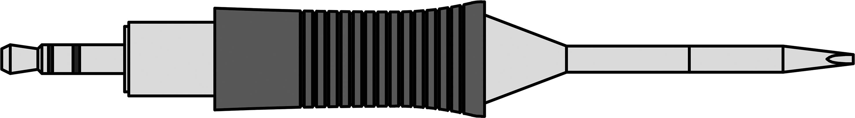 Rysunek techniczny złącza Luer-Lock z rowkowanym uchwytem szczegółowo przedstawia budowę i strukturę.