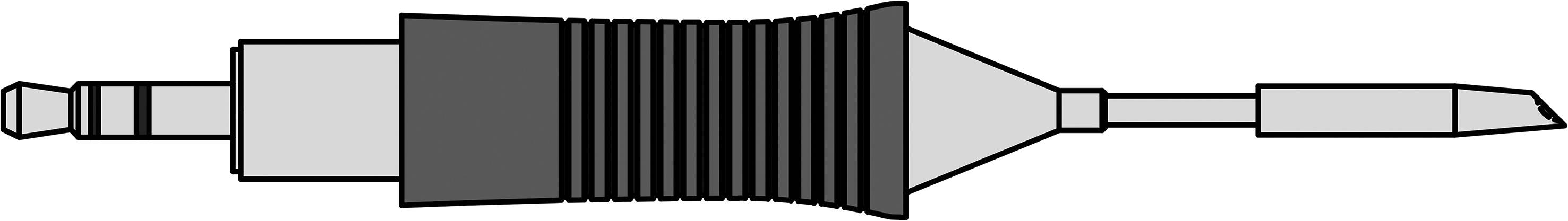 Schemat fizycznego światłowodu z optyką obciążoną sprężyną, typowo stosowany w połączeniach światłowodowych.