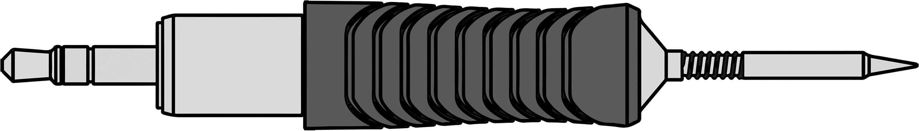 Pneumatyczne narzędzie z metalową dyszą i żebrowanym uchwytem, często stosowane do prac precyzyjnych.