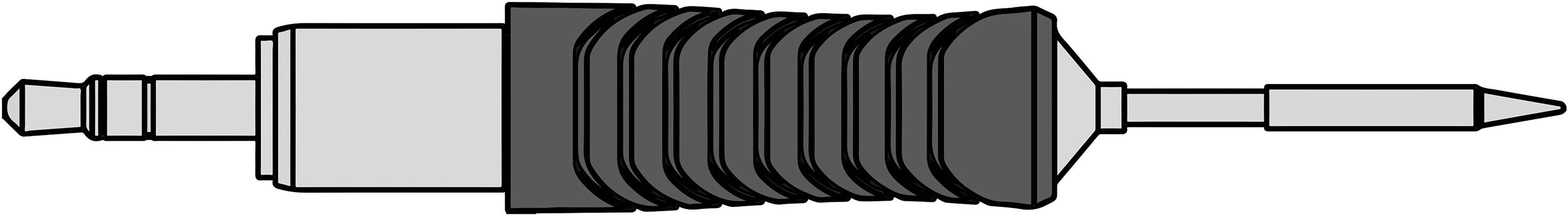 Wtyczka i gniazdo z żebrowanym wzorem.