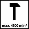Symbol młotka z tekstem: maks. 4500 obr./min.