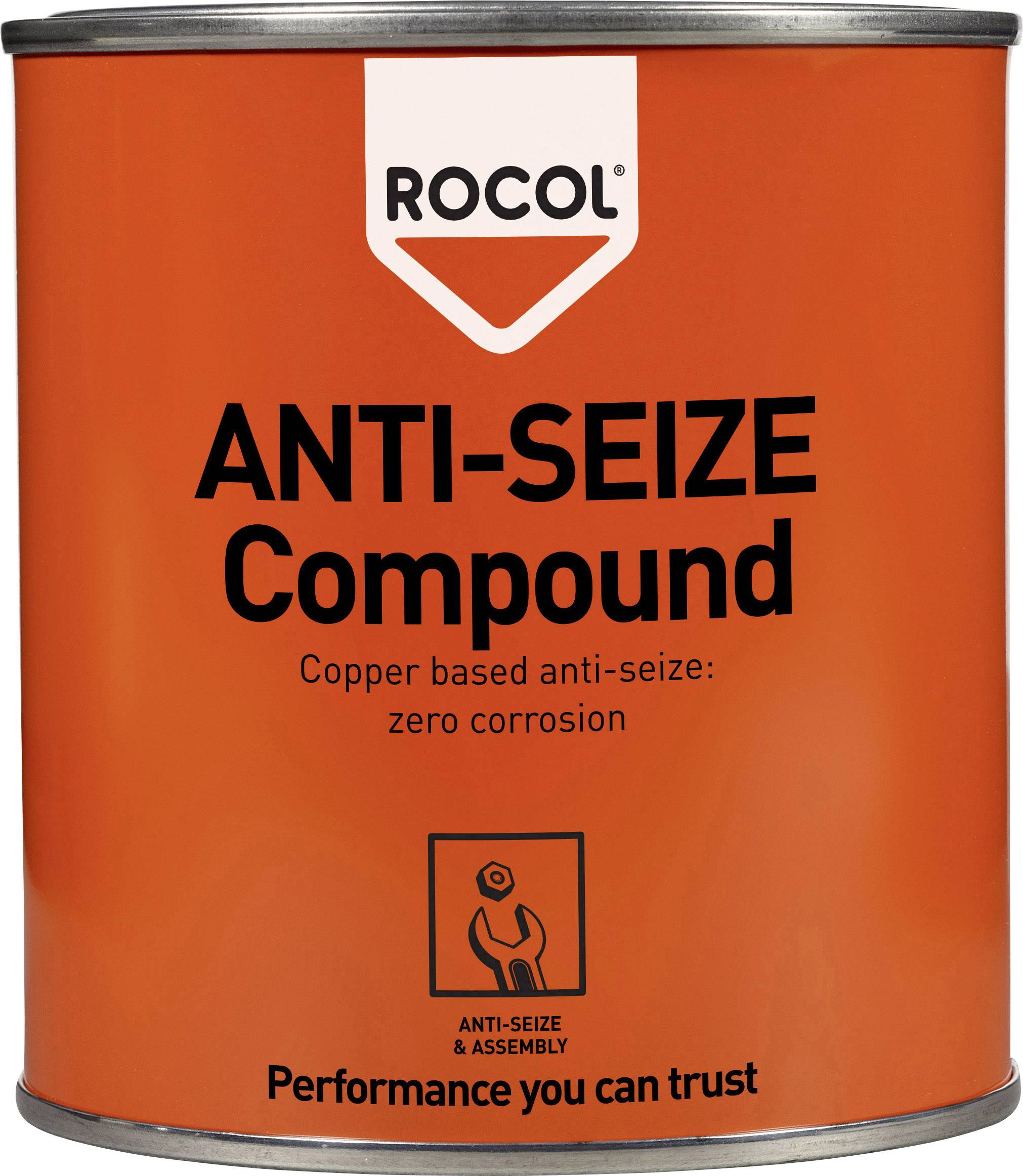 Puszka z napisem 'ROCOL ANTI-SEIZE Compound'. Smar miedziowy zapobiegający korozji.