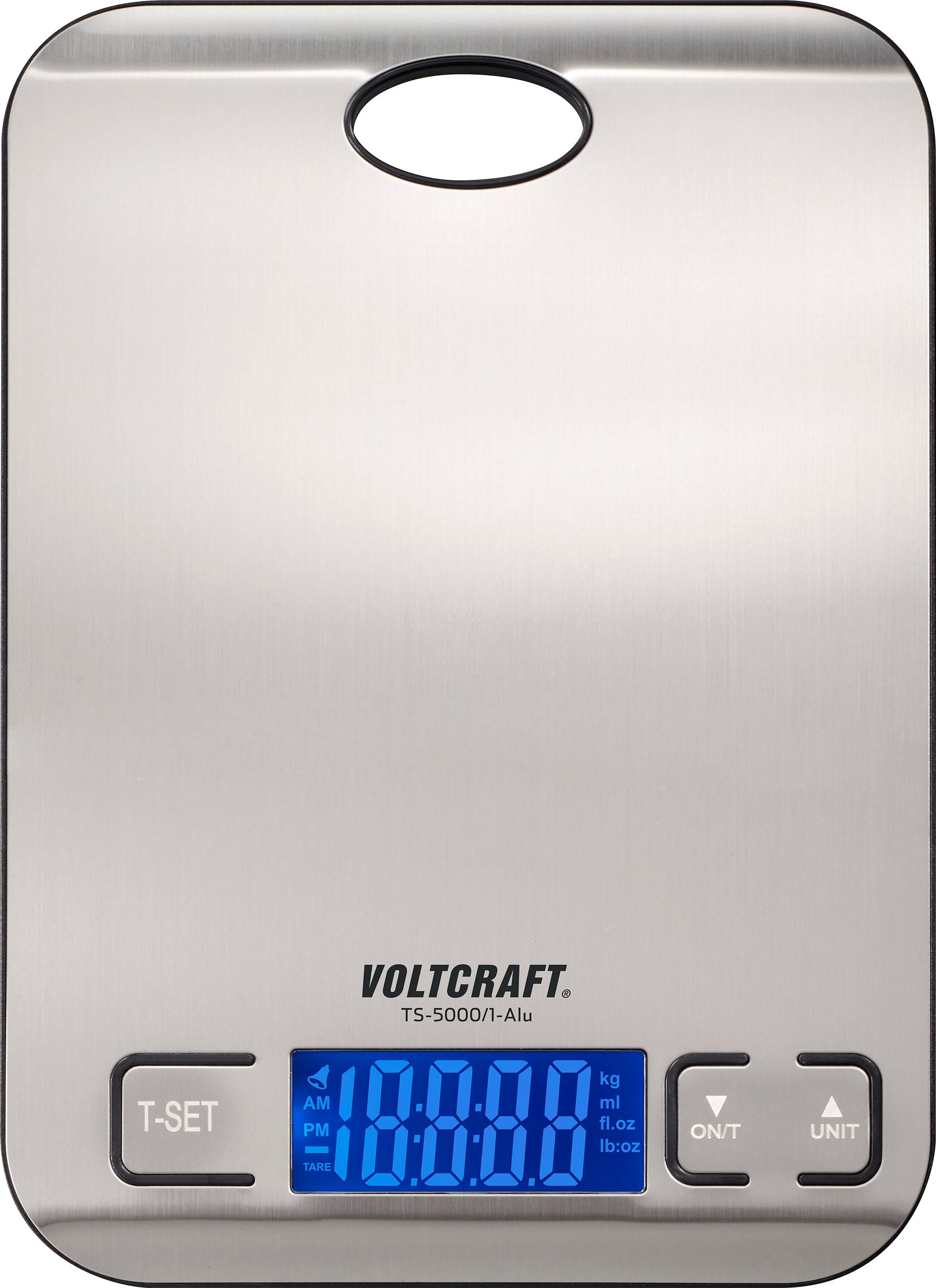 Ваги VOLTCRAFT TS-5000/1-Alu, діапазон вимірювання макс. 5 кг, ціна поділки 1 г, живлення від батареї